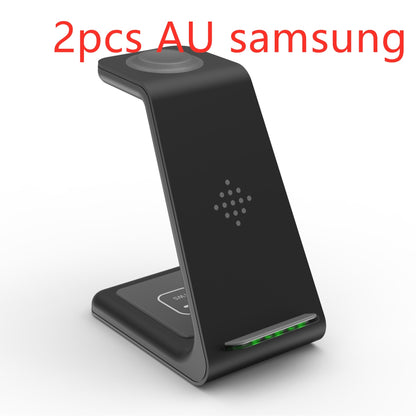 3'ü 1 Arada Hızlı Şarj İstasyonu Kablosuz Şarj Standı Telefon Tutucu İçin Kablosuz Hızlı Şarj Yuvası