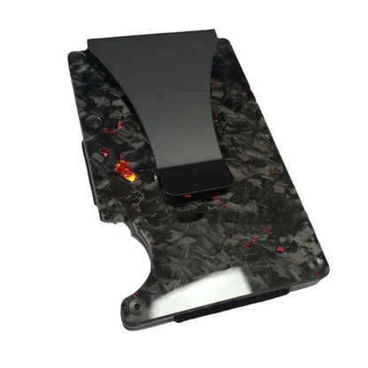 Karbon Fiber Cüzdan Kabuk Desenli Cüzdan Dövme Desenli Kart Kelepçesi Metal RFID Kart Tutucu