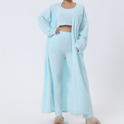 Rahat Pijama Takımı, 3 Parçalı Ev Giyim Takımı, Şirin Ev Giyimleri, Sıcak Takım Elbise Setleri, Uyumlu Takım, Ev Giyim Takımı, 3 Parçalı Pantolon Takımları, Kadın Kışlık Elbise