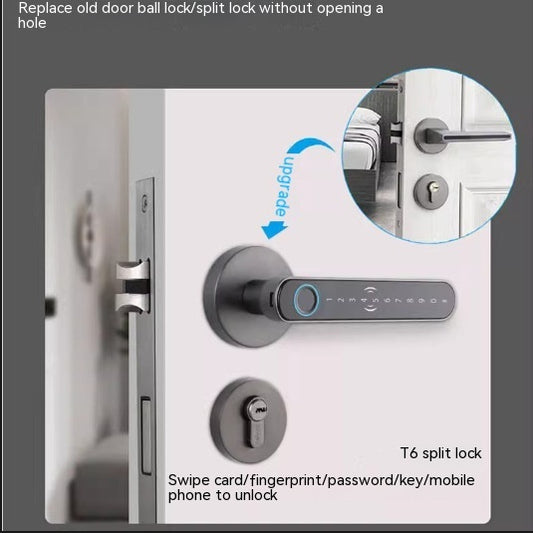 Punch-free Fingerprint Lock Household Wooden Door Smart Lock / Delinmeyen Parmak İzi Kilidi Ev Ahşap Kapı Akıllı Kilidi