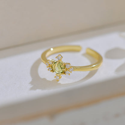 French Style Design Purple Zircon Set Ring For Women
