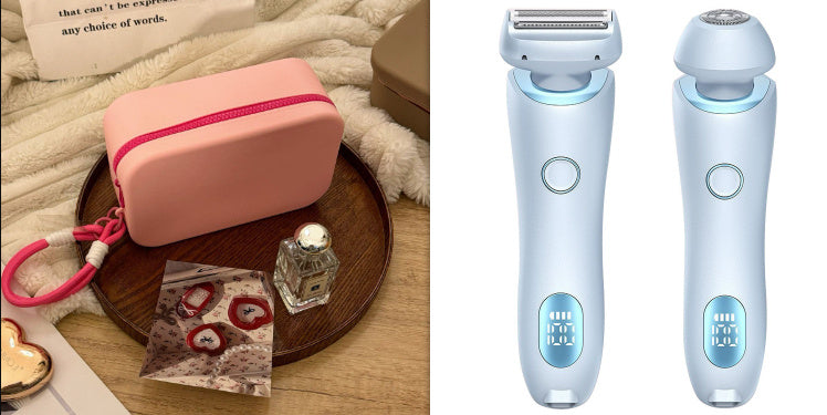 2'si 1 Arada Tüy Dökücü Epilatör USB Şarj Edilebilir Düzeltici Kadın Vücut Tıraş Makinesi Yüz Bacak Koltuk Altı Bikini El Kasık Tıraş Makinesi Tüy Dökücü