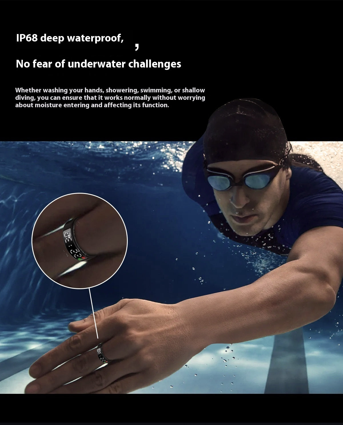 Smart Ring With Display Screen Touch Flip Smart Finger / Ekranlı Dokunmatik Çevirmeli Akıllı Parmaklı Akıllı Yüzük