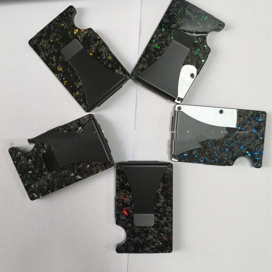 Karbon Fiber Cüzdan Kabuk Desenli Cüzdan Dövme Desenli Kart Kelepçesi Metal RFID Kart Tutucu