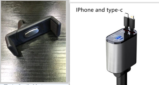Metal Araç Şarj Cihazı 100W Süper Hızlı Şarjlı Araç Çakmak USB ve TYPE-C Adaptörü