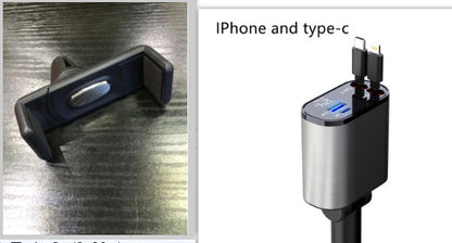 Metal Araç Şarj Cihazı 100W Süper Hızlı Şarjlı Araç Çakmak USB ve TYPE-C Adaptörü
