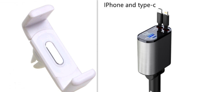 Metal Araç Şarj Cihazı 100W Süper Hızlı Şarjlı Araç Çakmak USB ve TYPE-C Adaptörü