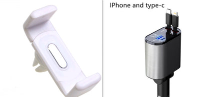 Metal Araç Şarj Cihazı 100W Süper Hızlı Şarjlı Araç Çakmak USB ve TYPE-C Adaptörü