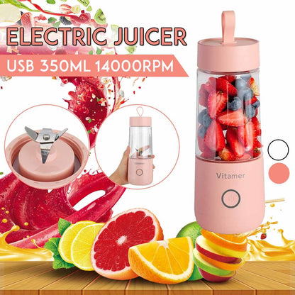 350 ml Taşınabilir Blender Sıkacağı Elektrikli USB Şarj Edilebilir Mikser Smoothie Slushy Bardak Meyve Suyu Blender Şişesi USB Şarjlı Mutfak Aletleri