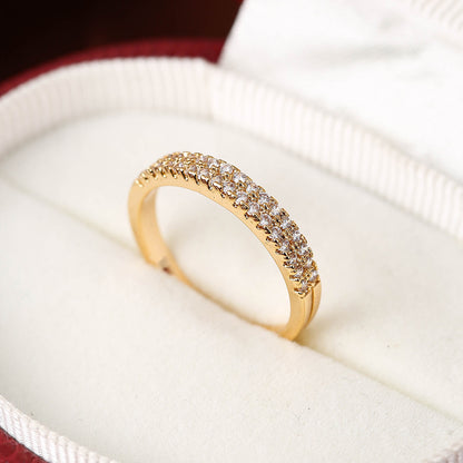 Simple Inlaid Color Zircon Elegant Atmosphere Simple Bracelet Ring