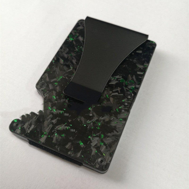 Karbon Fiber Cüzdan Kabuk Desenli Cüzdan Dövme Desenli Kart Kelepçesi Metal RFID Kart Tutucu
