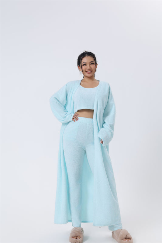 Rahat Pijama Takımı, 3 Parçalı Ev Giyim Takımı, Şirin Ev Giyimleri, Sıcak Takım Elbise Setleri, Uyumlu Takım, Ev Giyim Takımı, 3 Parçalı Pantolon Takımları, Kadın Kışlık Elbise