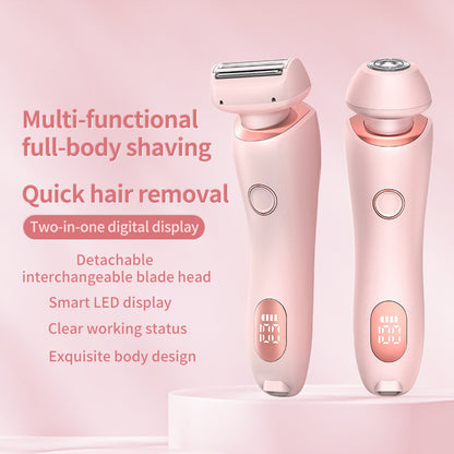 2'si 1 Arada Tüy Dökücü Epilatör USB Şarj Edilebilir Düzeltici Kadın Vücut Tıraş Makinesi Yüz Bacak Koltuk Altı Bikini El Kasık Tıraş Makinesi Tüy Dökücü
