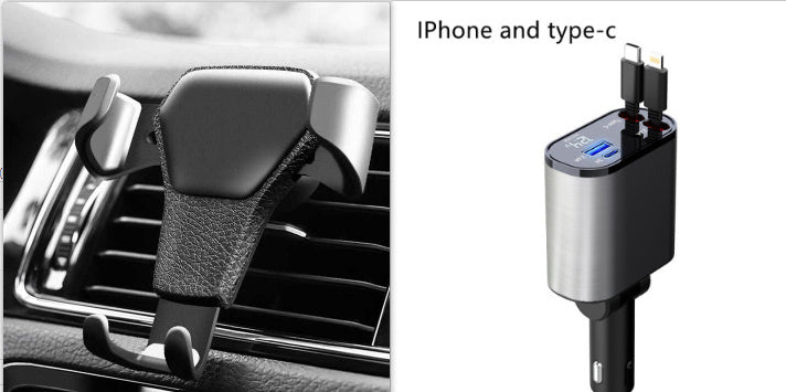 Metal Araç Şarj Cihazı 100W Süper Hızlı Şarjlı Araç Çakmak USB ve TYPE-C Adaptörü