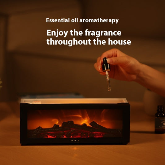 Yeni Alev Aromaterapi Makinesi Renkli Esansiyel Yağ Difüzörü Ev Büyük Sis Hacmi Alev Nemlendirici 3D Alev Şömine Makinesi