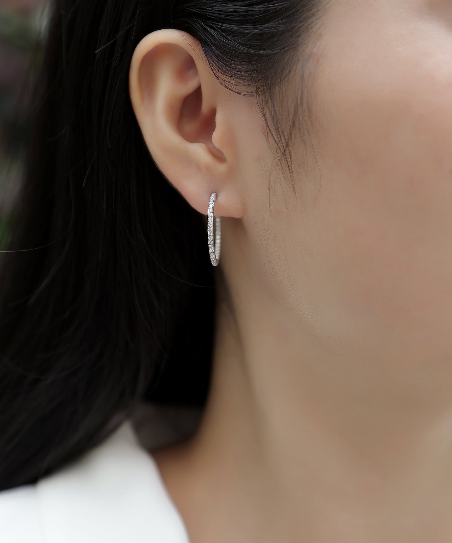 Ribbon - Square Moissanite S925 Sterling Silver Earrings With Platinum-plated Stud Earrings, A Fashionable And Luxurious Diamond Jewelry Accessory