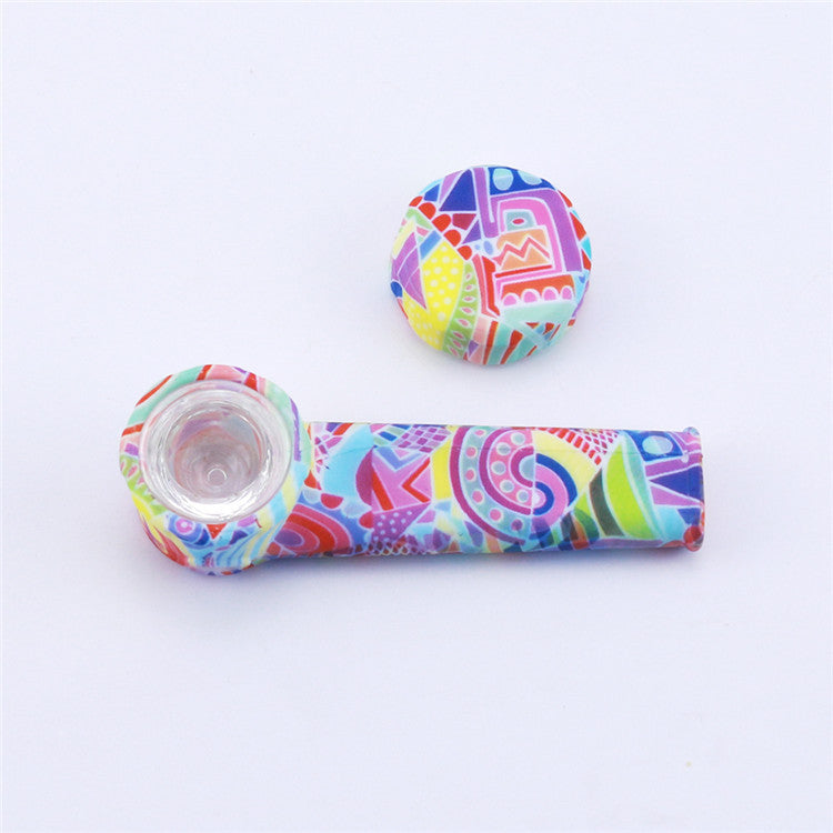Old Style Water Stick Silicone Pipe Glass Pip tütün aksesuarı
