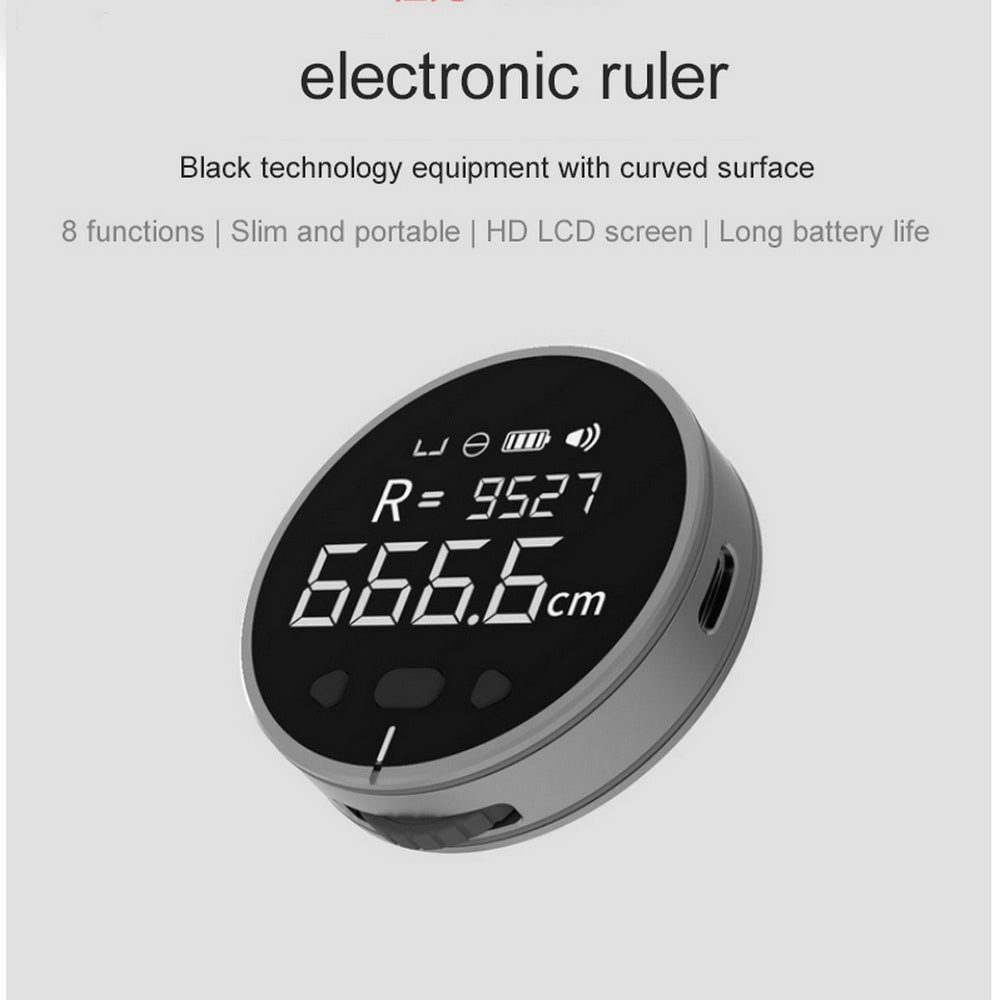 Mesafe Ölçüm Cihazı Elektronik Ölçüm Cetveli Şerit Metre Yüksek Çözünürlüklü Dijital LCD Yüksek Hassasiyetli Elektronik Ölçüm Cetveli Aracı
