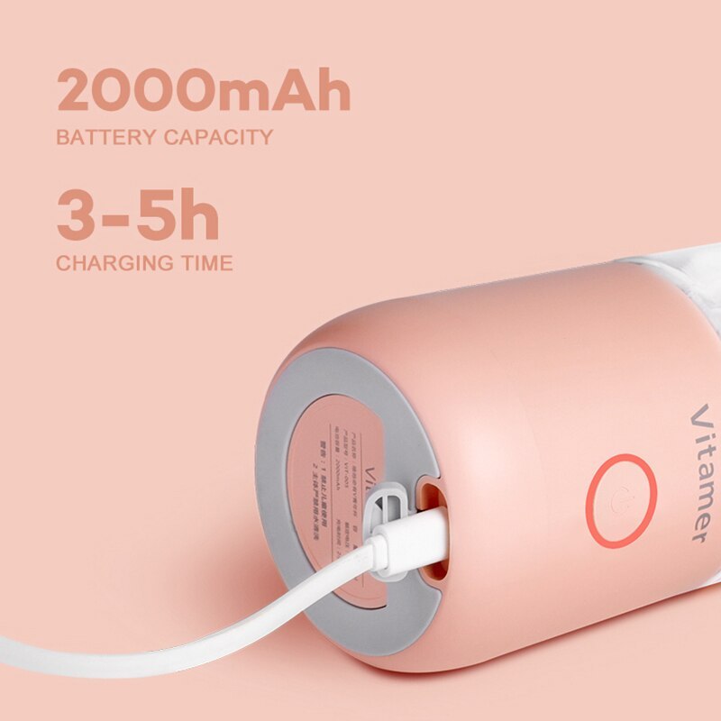 350 ml Taşınabilir Blender Sıkacağı Elektrikli USB Şarj Edilebilir Mikser Smoothie Slushy Bardak Meyve Suyu Blender Şişesi USB Şarjlı Mutfak Aletleri