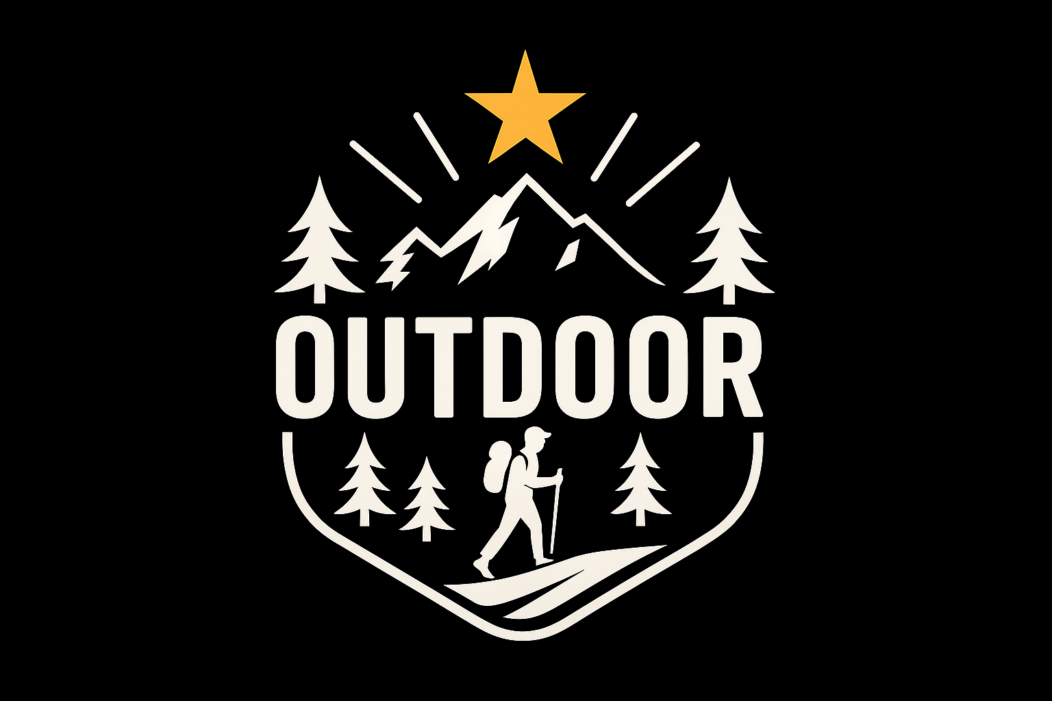 Siyah Arkaplan Outdoor Logo